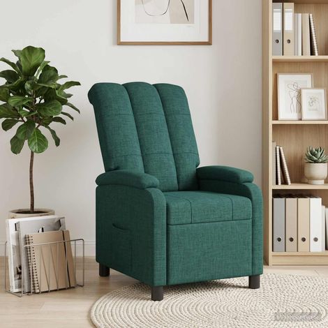 vidaXL Recliner Verde oscuro Tela (1/5)
