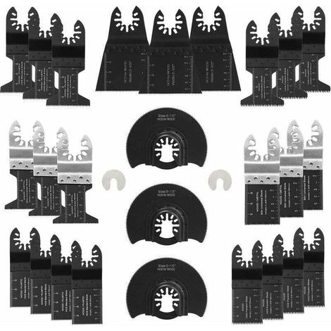 Parkside Dewalt Bosch 28 Oscillating Multi-Tool Accessories Universal Angle Cutting Blade for Wood/Metal/Plastic - 2 Adapters MUMU (1/4)
