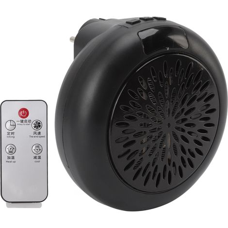 Petit radiateur soufflant électrique noir, chauffe rapidement, facile à utiliser, chauffage de bureau, prise européenne, 110-240 V, 900 W (1/5)