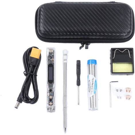 SI012 Kit d'outils de soudage électrique portable pour fer à souder à affichage numérique avec pointe de soudure T12-B2 (1/5)