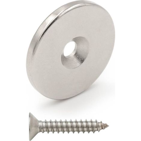 Neodym-Magnet mit Schraubenloch 25x3 mm, rund, zylindrisch, Hunter