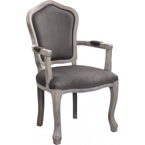 Poltrona Charlene in Velluto Taupe 55x51x100 h cm in Legno Tortora (1/5)