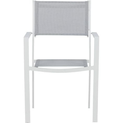 Copacabana chaise de jardin empilable gris, blanc.