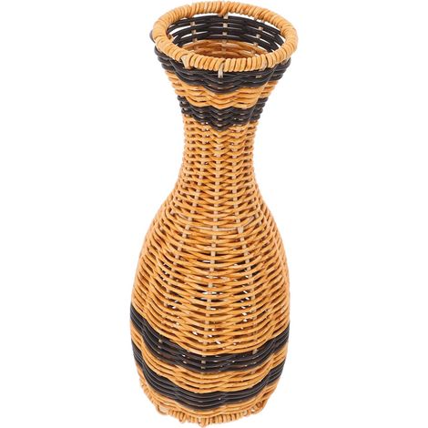 Decorative Hand-Braided Brown Flower Vase in PP and Iron, 1 Piece (1/5)