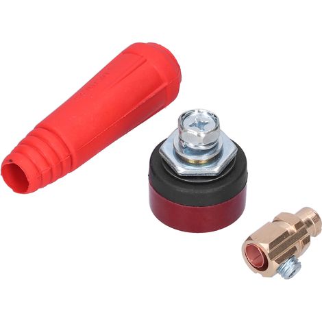 Lot de 2 connecteurs rapides pour câbles de soudage, outils électriques, DJK 10-25 Rouge (1/5)