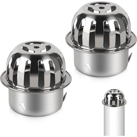 2 siphons de sol convexes en acier inoxydable Ø58 mm avec filtration Gu (1/5)