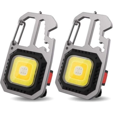 ZVD-PCS Mini Portable Work Light 7 Modes Keychain Waterproof Flashlight Rechargeable Inspection Lights, with Bottle Opener, Magnetic Base, for Camping/Repair/Emergency (1/4)