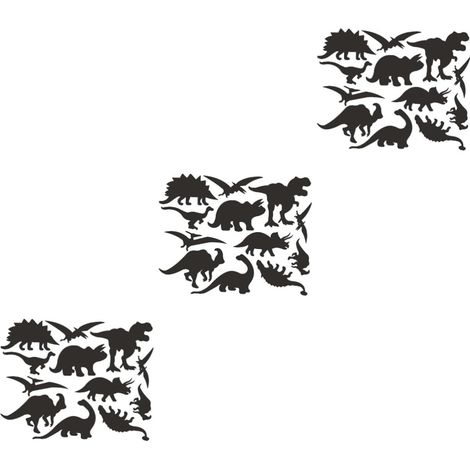 Lot de 3 stickers muraux dinosaures créatifs en PVC auto (1/5)