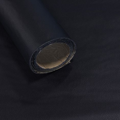 Revestimiento de pared autoadhesivo de piel sintética negro 140 cm - Por metro
