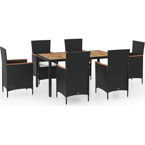 7-tlg. Garten-Essgruppe mit Auflagen Poly Rattan vidaXL (1/5)