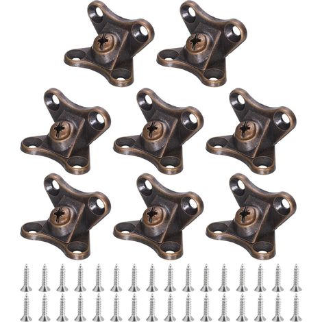 8pcs Coin De Renfort Amovible Équerres En Métal Bronze Rouge (1/5)