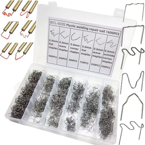 1600PCS Baguettes de Soudage Agrafes Chaudes - 6 Types 0.6mm (1/5)