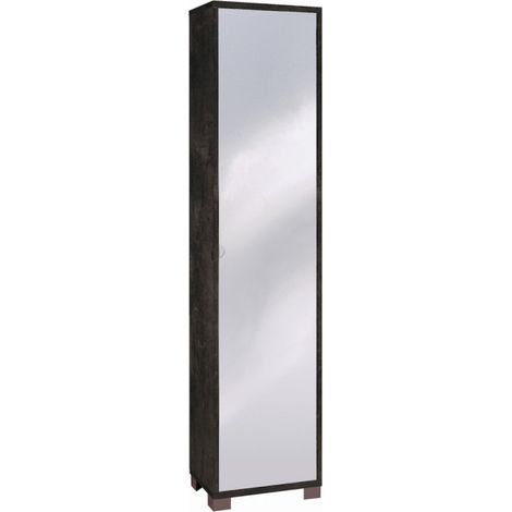 Columna 1 Puerta Espejo 43L x 29P x h190 – Acabado Negro Opaco con Espejo – Sarmog