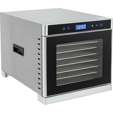 Deshidratador automático de acero inoxidable, 700 W, electrodoméstico, 8 niveles, con temporizador y controlador de temperatura de 30 a 90 °C, para frutas, carnes, verduras y hierbas