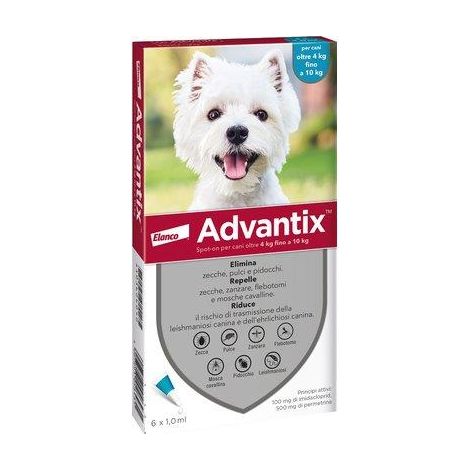 ANTIPARASSITARIO ADVANTIX CANI ELANCO - KG  4/10 CF=PZ 6- 1 confezioni