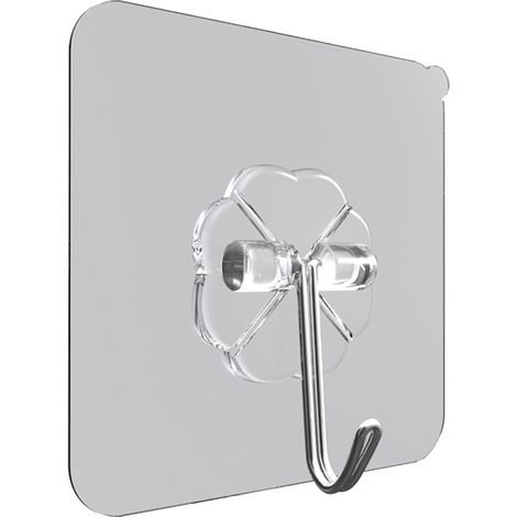 Paquete de 16 ganchos adhesivos ultrarresistentes de 10 kg, de acero inoxidable, clavos impermeables.