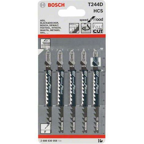 BOSCH T244D (pkt of 5) Speed for wood 100mm