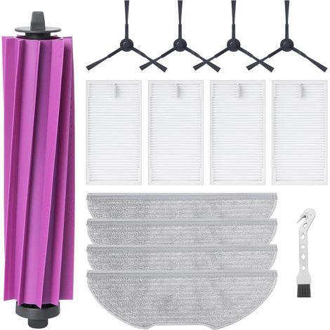 Kit d'accessoires pour E20 Plus Robot Aspirateur, 1 brosse principale, 4 filtres, 4 Chiffons, 4 brosses latérales, 1 brosse propre (1/5)