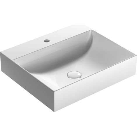 Lavabo in ceramica 55x47 cm Globo T-EDGE B6R55BI  Bianco - Ceramica (1/3)