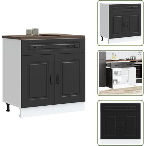 Küchenunterschrank Kalmar Schwarz Holzwerkstoff - Küchenunterschrank - Küchenunterschränke - Spülenunterschrank - Unterschrank Für Küche (1/5)