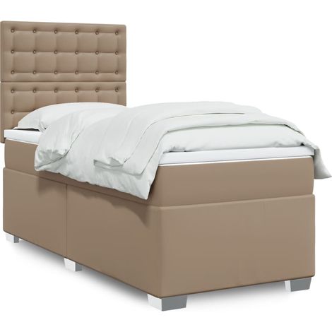 vidaXL Lattenrostbett mit Matratze Cappuccino 80x200 cm (1/5)