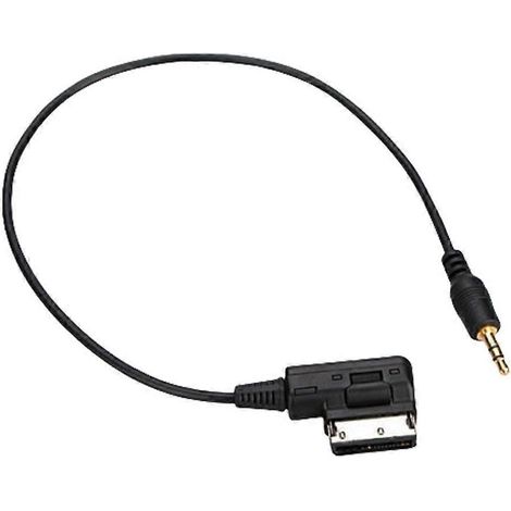 Câble auxiliaire 3,5 mm réglable pour système audio véhicule, compatible port AMI, longueur 1 mètre, fil de connexion voiture. (1/4)