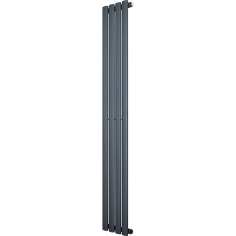 Radiador Ovalado de Columna Simple  Gris Antracita  160x24 cm Acero al Carbono 562 W  Soportes, Kit, Cepillo  Garantía 15 Años  Calefacción Eficiente y Elegante