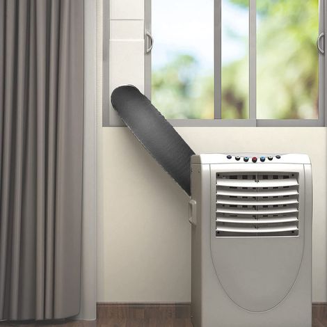 Housse Protecteur Universal pour Tuyau de Climatiseur Mobile Antipoussière Polyester Fibre Noir 150x54cm avec 3 Attaches (1/5)