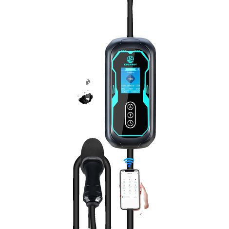 Cargador portátil para vehículos eléctricos, salida de 11 kW, control por wifi y Bluetooth, APP-11KW (1/2)