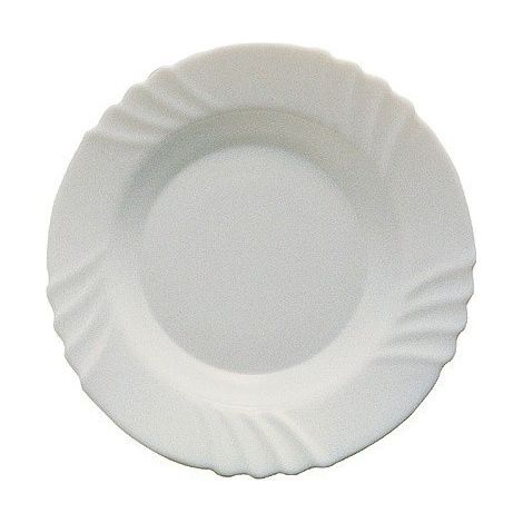 Plato Mesa Hondo 23,5Cm Ebro Blanco Cristal Bormioli