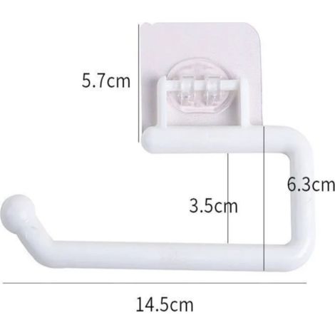 Dispensador de toallas de papel adhesivo para pared sin necesidad de taladrar, 14,5 cm, PP con gancho para paños de cocina - Dispensador de toallas de papel para el hogar y la cocina (1/5)