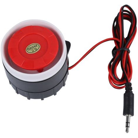 120dB DC 12V Mini klaxon filaire rouge sirène système d'alarme sonore klaxon d'avertissement pour la sécurité à domicile (1/5)