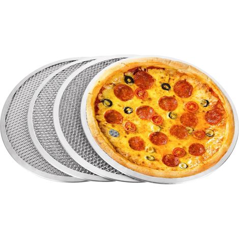 Lot de 4 Plaques à pizza en maille d'aluminium, Antiadhésives, Diamètre 30,5 cm, Pour four et friteuse à air