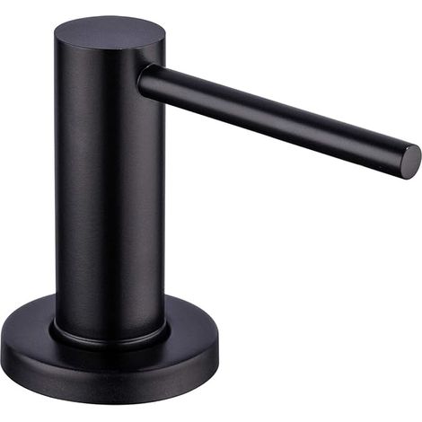 Distributeur de savon pour évier de cuisine noir mat GAPPO, pompe de comptoir, flacon intégré, vis en acier inoxydable. (1/5)