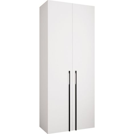Armario Hartford 569, Blanco, 246x100x42cm, Puertas de armario: Con bisagras, Número de estantes: 6 (1/5)