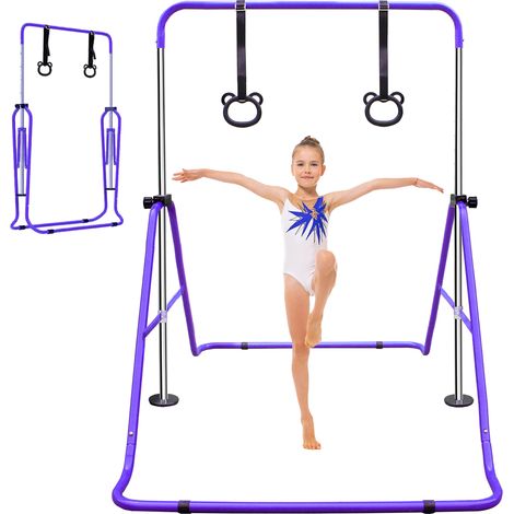 Barre de gymnastique enfants hauteur réglable, 129,54 cm, pour maison et usage quotidien, format pratique, style moderne et facile à associer