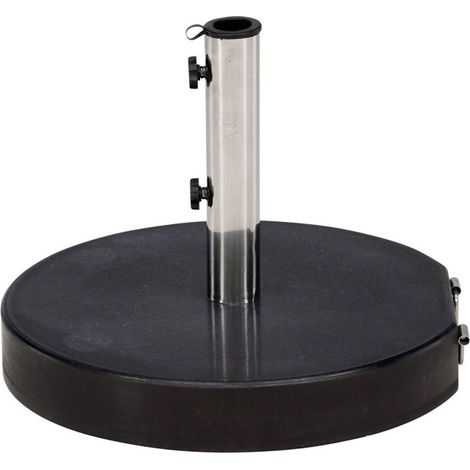 Pied de Parasol Rond en Granite "Stathera" 50cm Gris (1/5)