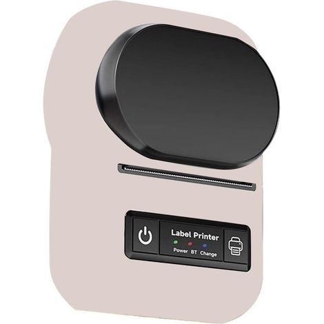 Impresora térmica de etiquetas portátil: etiquetadora compacta e inalámbrica Bluetooth para el hogar, la oficina, la tienda y los envíos (rosa). (1/4)