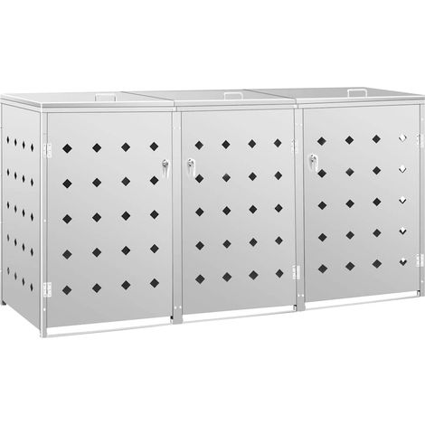 Maison Exclusive - Mülltonnenbox für 3 Tonnen 240 L Edelstahl (1/5)