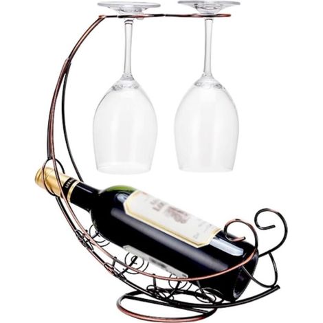 casier à vin de comptoir, Support à Verres vin, résistant l'usure et Durable, adapté aux Cuisines/Bars/Salons/magasins(Brass) (1/5)