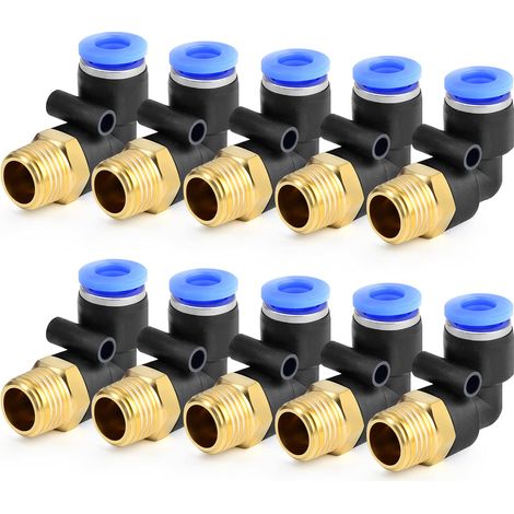 30 Pcs 8mm Tube OD x 1/4 BSP Mâle Coude Push To Connect Pneumatique Raccords (PL8-02)