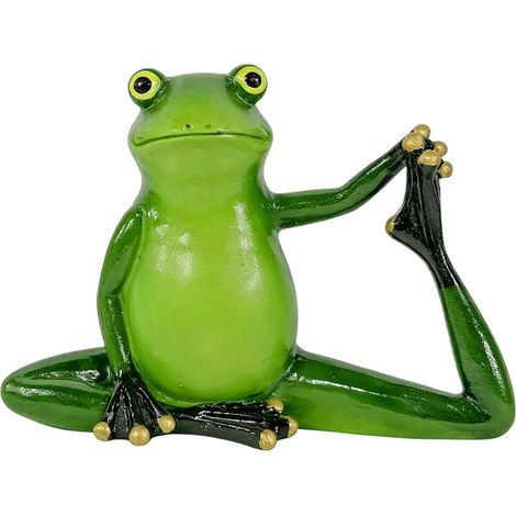 Lustige Froschskulptur aus Kunstharz, Meditation, -1