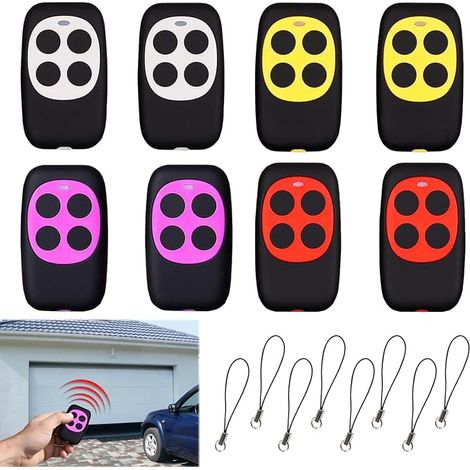8 Pièce Telecommande Portail Universelle 433.92 Mhz Apprenable, Telecommande Universelle Porte Garage Petit Portable Sensibilité Multifréquence Simple D'utilisation avec 8 Porte-clés (1/5)