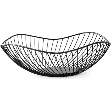 Panier à fruits en métal noir – un grand panier de rangement de forme géométrique pour les fruits, les légumes et les en-cas (1/5)