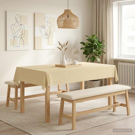 vidaXL Tela para Mesa Rectangular Blanco Crema 110 x 180 cm (1/5)