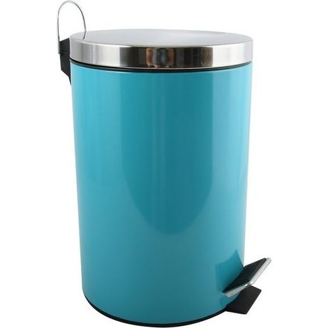 Papelera con Pedal Acero Inoxidable 12L Azul MSV (1/5)