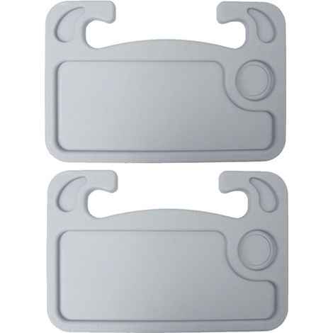 Plateau 2 pièces pour volant, table à cartes, plateau de salle à manger pour voiture, gris (1/4)