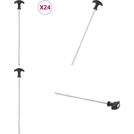 Zeltheringe 24 Stk. 30 cm Ø7 mm Verzinkter Stahl - Campingausrüstung - Zeltheringe - Zelt Zubehör - Bodenanker - Zelthaken - Home & Living (1/5)