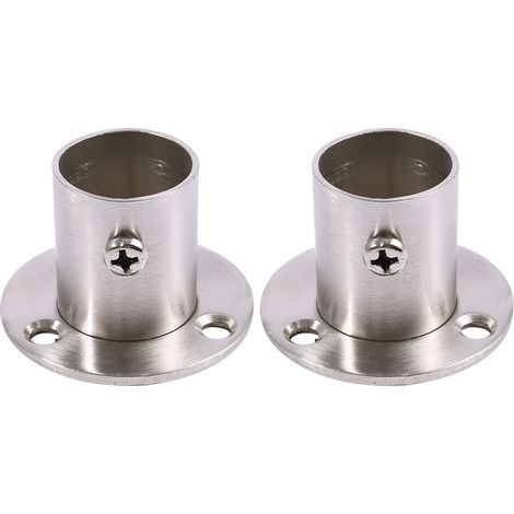 2X Placard Penderie 22Mm Dia Pipe Hanging Rail Rod End Support Support (1/5)