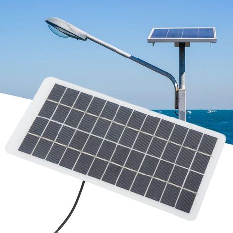 Panneau solaire 5W 12V - Module solaire portable haute efficacité polycristallin avec interface DC, Panneau chargeur solaire économe en énergie pour petits systèmes solaires (1/4)